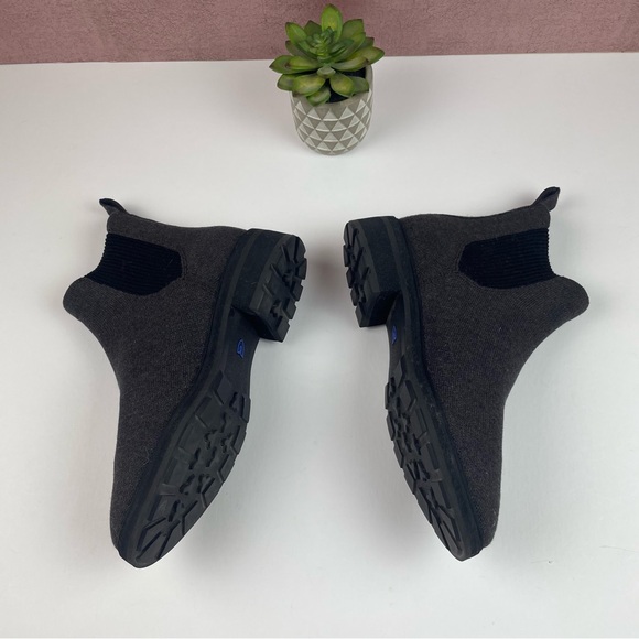 Rothy's Gray Black Lug Ankle Boots Wool Graphite Women Size 9 Shoes Booties - Picture 5 of 10